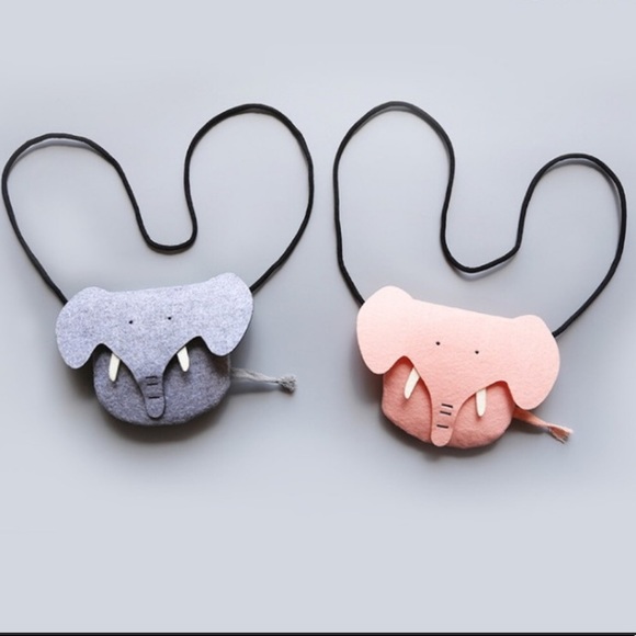 NEW Kids Gray & Pink Elephant Crossbody bags - Picture 2 of 5